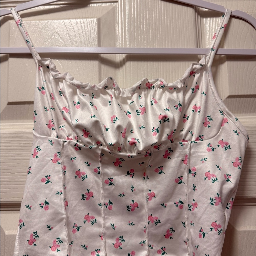 Floral White and Pink Women's Top